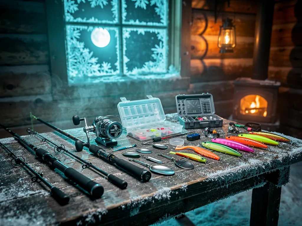 Winter Fishing World Scene