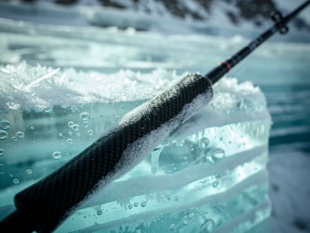 High-fidelity fishing gear encased in arctic ice
